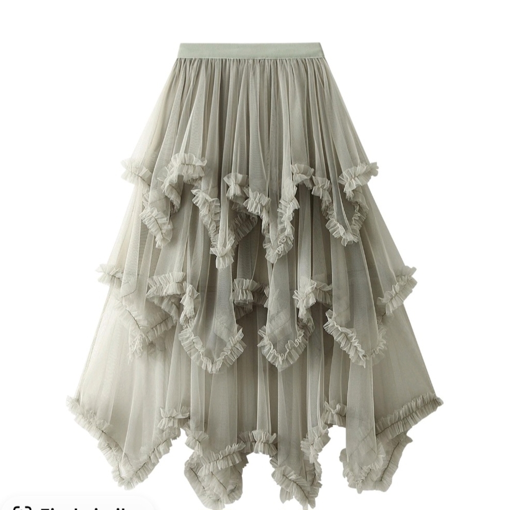 Elegant Gray Layered Tutu Skirt
